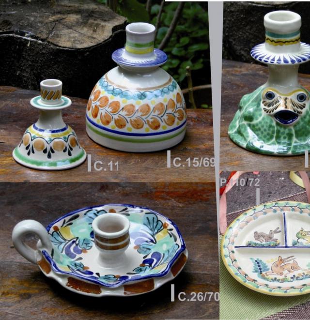 ceramica mexicana pintada a mano majolica talavera libre de plomo Porta Velas