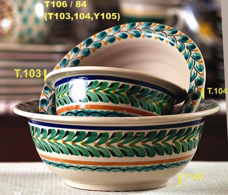  mexican ceramic mexican potttery folk art talavera Gorky Gonzalez Ring<br>Salad Bowl Set<br>MultiColors