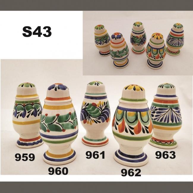  mexican ceramic mexican potttery folk art talavera Gorky Gonzalez Spinning<br>Salt and Pepper Shaker