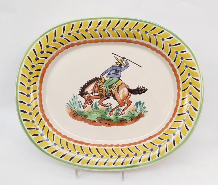 ceramica mexicana pintada a mano majolica talavera libre de plomo Platon sin Recortar<br>Charro III