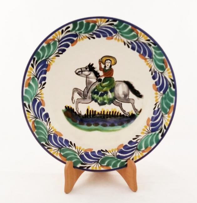 ceramica mexicana pintada a mano majolica talavera libre de plomo Plato<br>Charra II