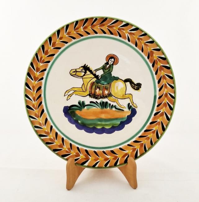  mexican ceramic mexican potttery folk art talavera Gorky Gonzalez CowGirl I<br>Plate
