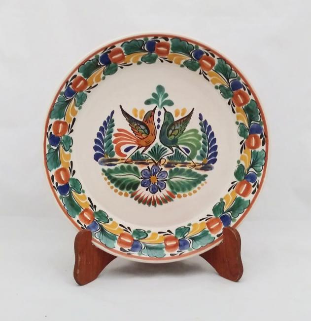 mexican ceramic mexican potttery folk art talavera Gorky Gonzalez Round Platter<br>Love Birds