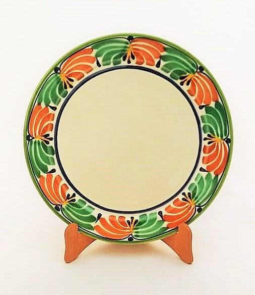 ceramica mexicana pintada a mano majolica talavera libre de plomo Plato<br>Borde Verde-Nacar