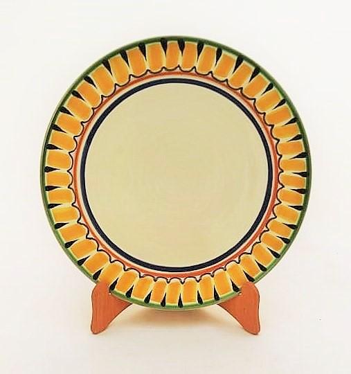  mexican ceramic mexican potttery folk art talavera Gorky Gonzalez Plate<br>Yellow-Black Border