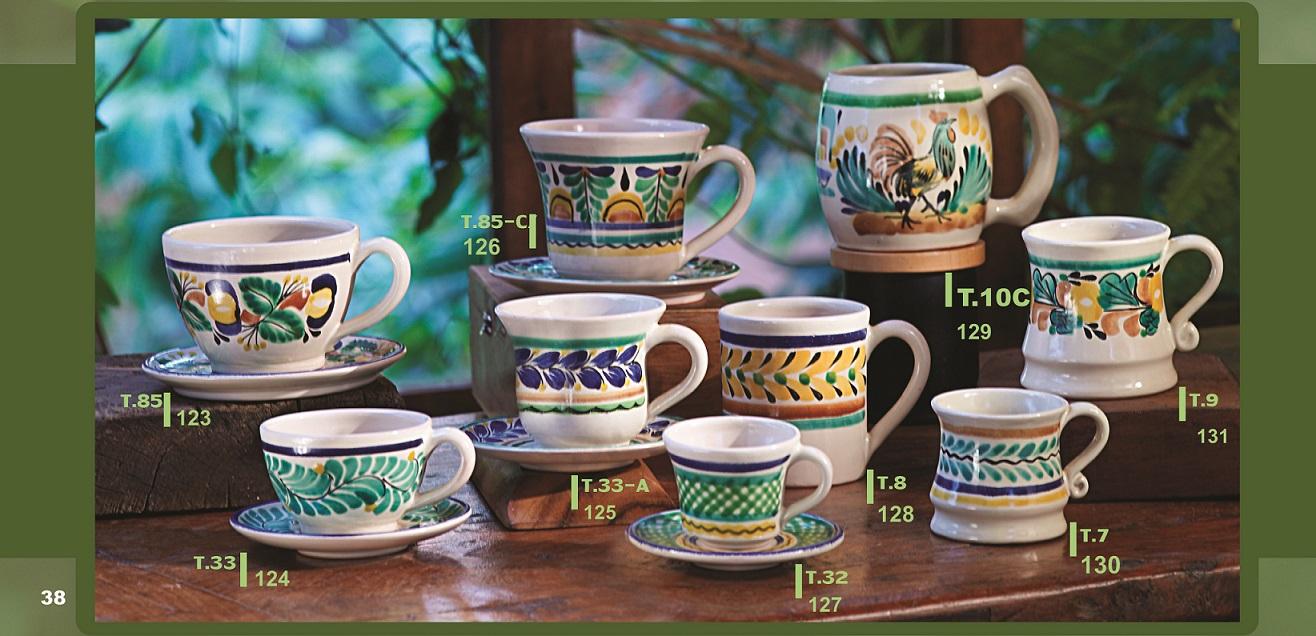  mexican ceramic mexican potttery folk art talavera Gorky Gonzalez Cup & Saucers