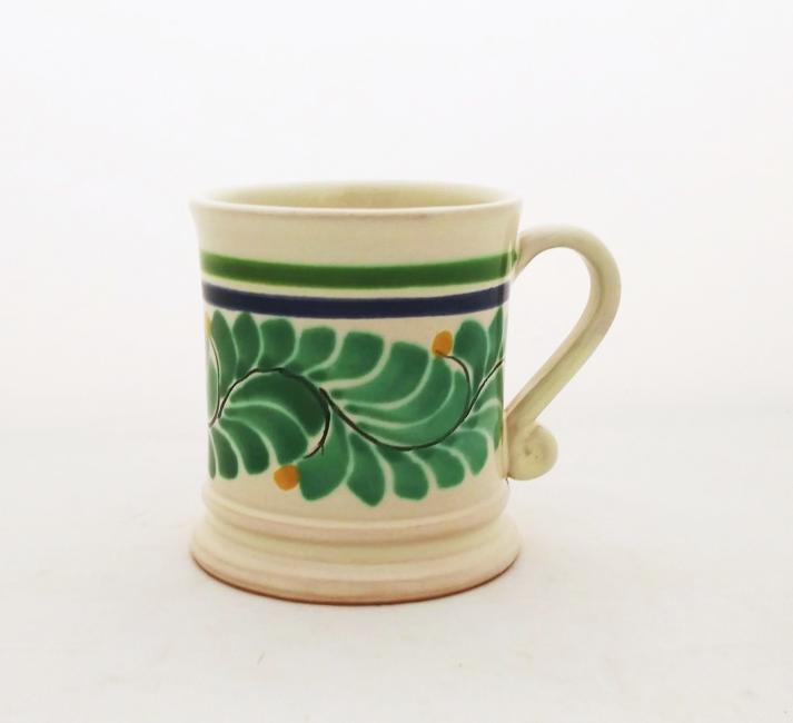 ceramica mexicana pintada a mano majolica talavera libre de plomo Tarro Cafe Recto<br>Verde-Negro II