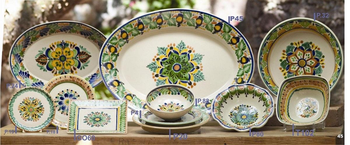 ceramica mexicana pintada a mano majolica talavera libre de plomo Coleccion Flores