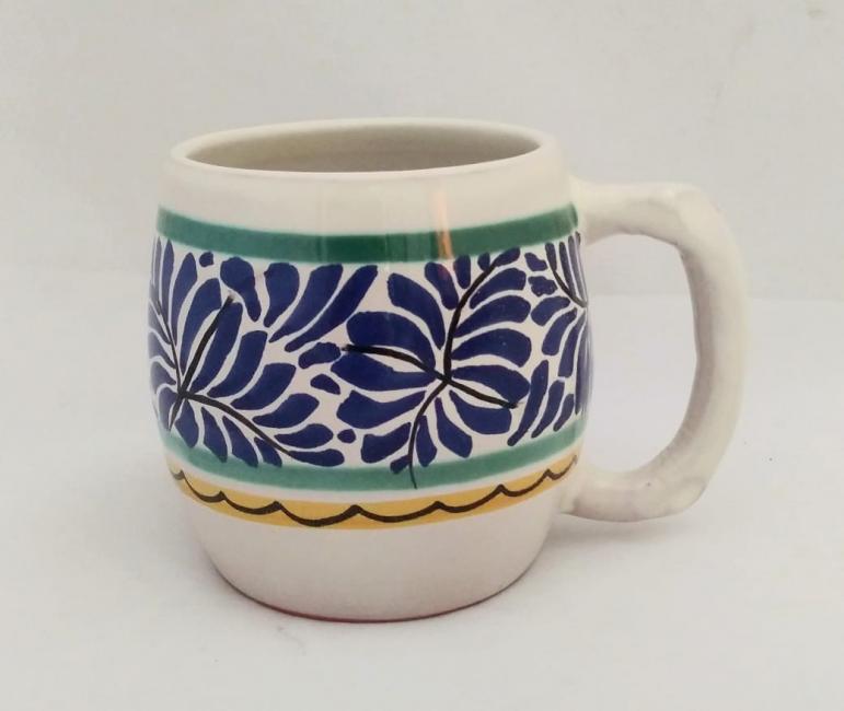  mexican ceramic mexican potttery folk art talavera Gorky Gonzalez Beer Mug<br>20 oz<br>Blue Colors