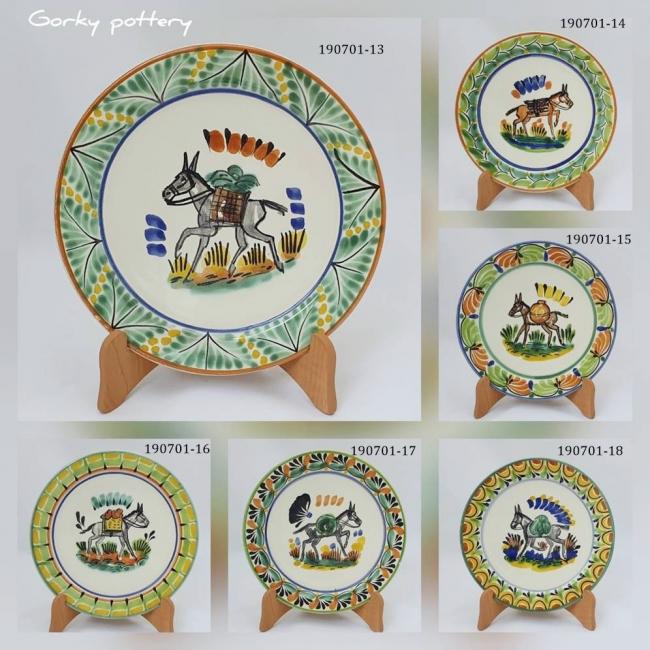 ceramica mexicana pintada a mano majolica talavera libre de plomo Platos con Burro