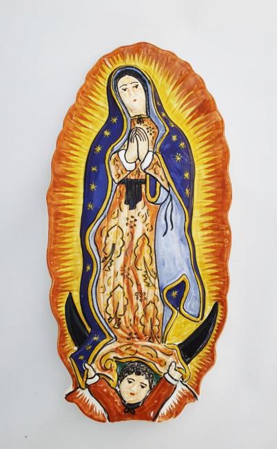  mexican ceramic mexican potttery folk art talavera Gorky Gonzalez Lady of Guadalupe<br>Altar Piece