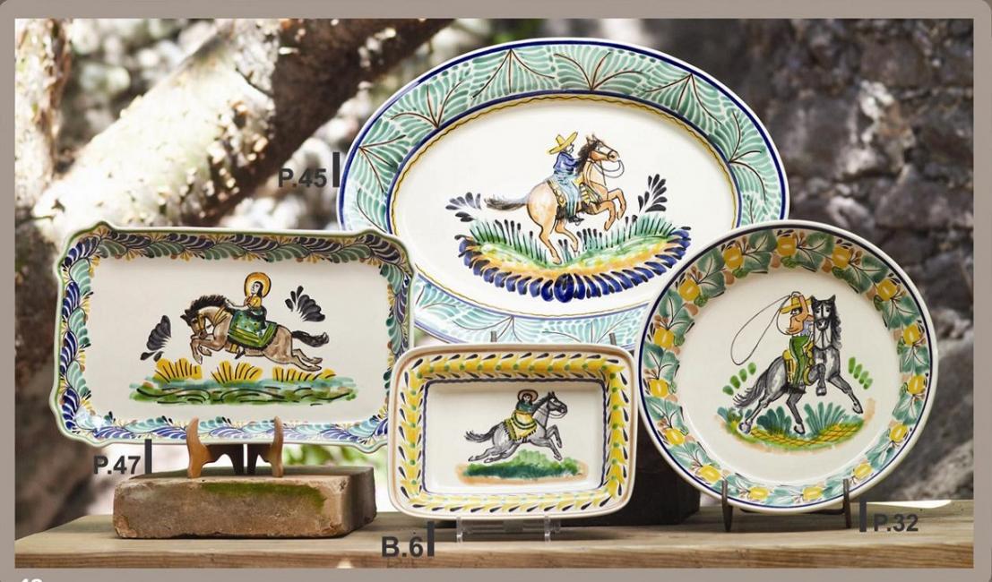 ceramica mexicana pintada a mano majolica talavera libre de plomo Coleccion Charro 2