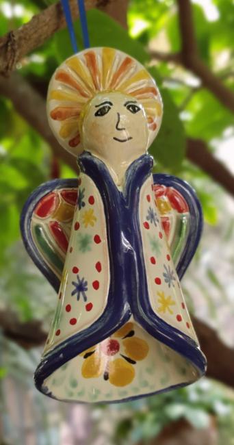  mexican ceramic mexican potttery folk art talavera Gorky Gonzalez Angel Ornament