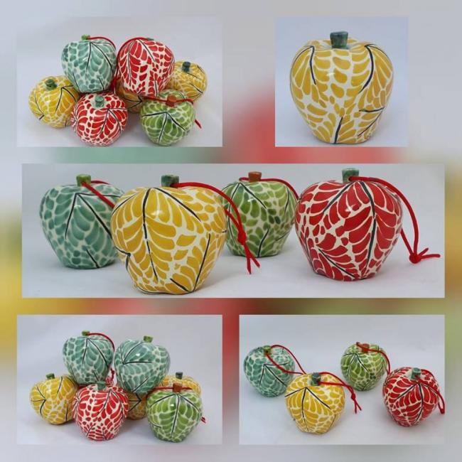  mexican ceramic mexican potttery folk art talavera Gorky Gonzalez Apple Ornament