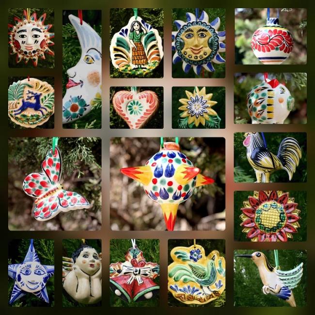  mexican ceramic mexican potttery folk art talavera Gorky Gonzalez Assorted Ornaments