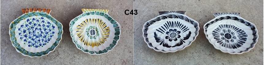 ceramica mexicana pintada a mano majolica talavera libre de plomo Botanero concha