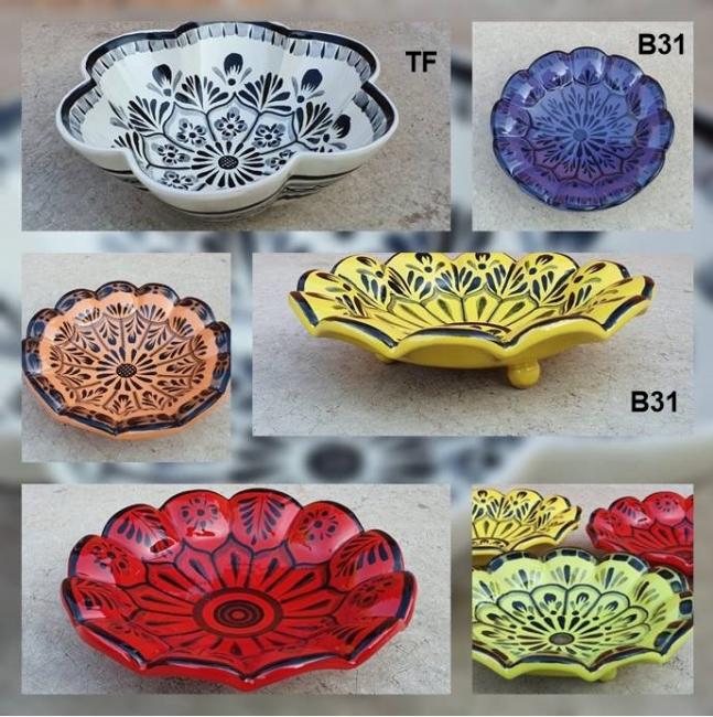 ceramica mexicana pintada a mano majolica talavera libre de plomo Botanero Flor