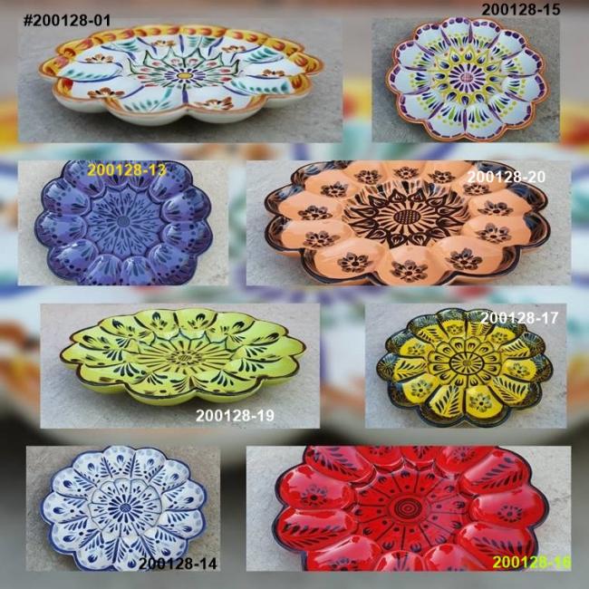  mexican ceramic mexican potttery folk art talavera Gorky Gonzalez Deviled Egg