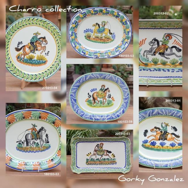 ceramica mexicana pintada a mano majolica talavera libre de plomo Coleccion Charro 