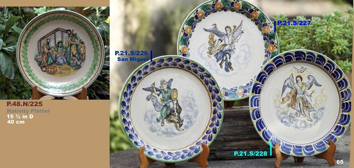 ceramica mexicana pintada a mano majolica talavera libre de plomo Platos c/santos 2