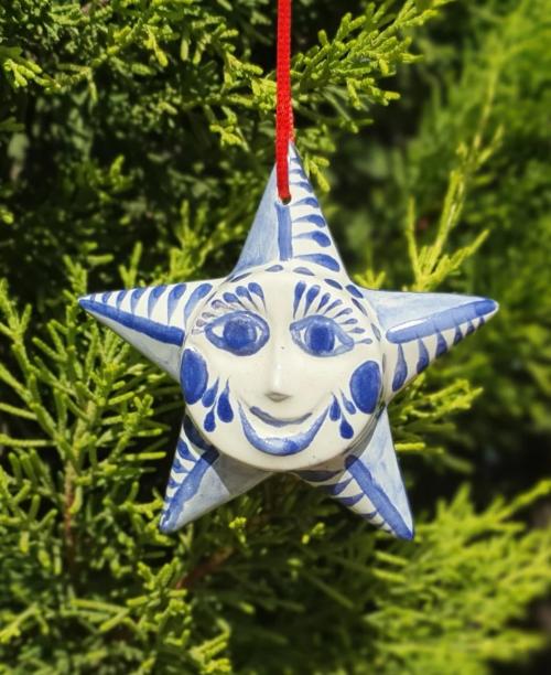 blue-star-ornament-christmas-decor-tree-ceramic-art-majolica-gifts