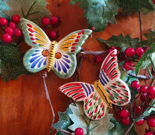  butterflyes-ornaments-mexican-pottery-ceramics-handmade-handpainted-christmas-celebration-decoration-mariposas