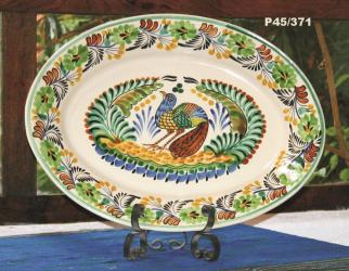 ceramica mexicana pintada a mano majolica talavera libre de plomo Platon ovalado Especial