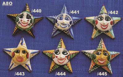 mexican ceramic mexican potttery folk art talavera Gorky Gonzalez STAR ORNAMENTS