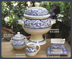 ceramica mexicana pintada a mano majolica talavera libre de plomo Coleccion Flor Azul 2