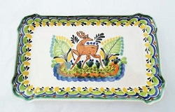 190611-11-mexican-ceramic-pottery-hand-painted-deer-motive-tray-serving-tableware