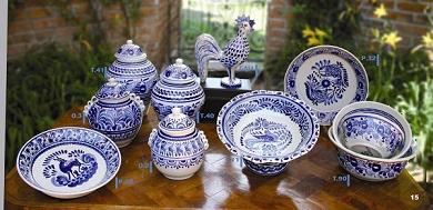 mexican ceramic mexican potttery folk art talavera Gorky Gonzalez Rooster Set