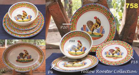 ceramica mexicana pintada a mano majolica talavera libre de plomo Coleccion Gallo Amarillo