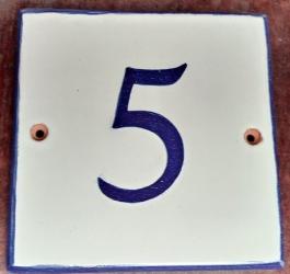 ceramica mexicana pintada a mano majolica talavera libre de plomo Azulejo con Numero 5