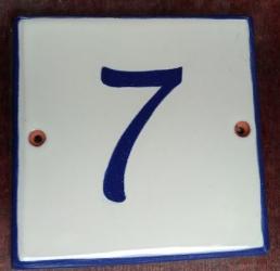 ceramica mexicana pintada a mano majolica talavera libre de plomo Azulejo con Numero 7