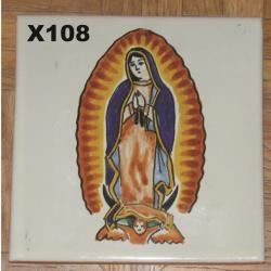 Artesanas Mexicanas Ceramica Majolica Talavera Azulejo c/Virgen de Guadalupe