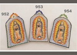 ceramica mexicana pintada a mano majolica talavera libre de plomo Retablo<br>Virge de Guadalupe