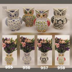 ceramica mexicana pintada a mano majolica talavera libre de plomo Florero Buho