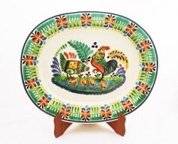 mexican ceramic mexican potttery folk art talavera Gorky Gonzalez Saint Pascual<br>Saint of Kitchen<br>Decorative Plate