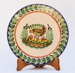ceramica mexicana pintada a mano majolica talavera libre de plomo Plato Extendido c/Gallina