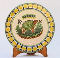 ceramica mexicana pintada a mano majolica talavera libre de plomo Plato Extendido c/Tortuga
