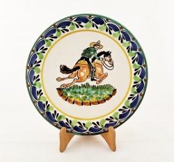 mexican ceramic mexican potttery folk art talavera Gorky Gonzalez Dish Set<br>3 pieces<br>Monarca Butterfly