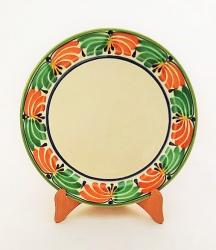mexican ceramic mexican potttery folk art talavera Gorky Gonzalez Plate<br>Green-Terracota Border