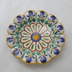 ceramica mexicana pintada a mano majolica talavera libre de plomo Botanero Flor<br>Azul-Verde