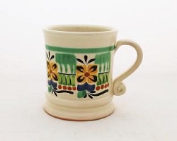 ceramica mexicana pintada a mano majolica talavera libre de plomo Tarro Cafe Tradicional<br>Verde-Amarillo