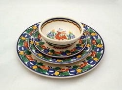 Artesanas Mexicanas Ceramica Majolica Talavera Vajilla Venado<br>Tradicional<br>Verde-Azul-Amarillo