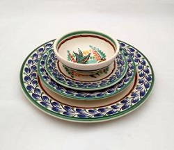 Artesanas Mexicanas Ceramica Majolica Talavera Vajilla Pajaro<br>Abierta<br>Azul-Verde