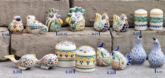 ceramica mexicana pintada a mano majolica talavera libre de plomo Saleros y Pimimienteros