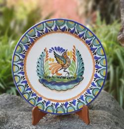 dancing-bird-6-plate-mexicanpottery-ceramics-handmade-handthrown-handpaited-gorkypottery-mexico-majolica-eatdifferent-tabletop-ceramics