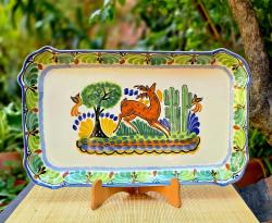 deer-design-rectangular-platter-tray-ceramics-handmade-mexico-for-sale