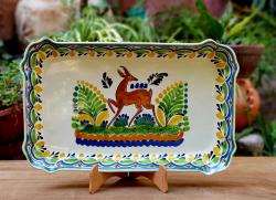 deer-tray-mexican-ceramic-pottery-hand-painted-art-rectangular-platter